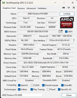 Predám AMD Radeon RX6800 16GB Reference - 4