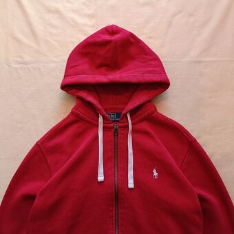 Polo Ralph Lauren červená mikina na zips s kapucňou M - 4