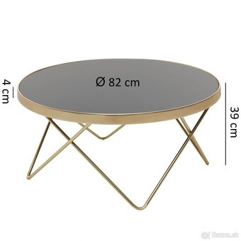 Konferenčný stolík zlatý 82 cm - 4