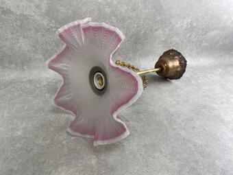 Secesná stropná lampa s mosadzným venčekom - 4