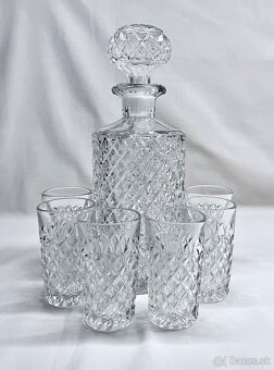 Retro Whisky Karafa dekanter +6 poharov (nepoužívané) - 4
