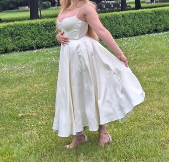 Mademoiselle White Tulle Midi Dress - 4