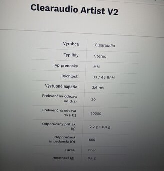 Gramofonová prenoska Clearaudio Artist V2 - 4
