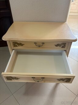 3 komody v rokoko štýle, krémovo-zlaté - 4