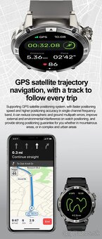 VWAR Taktické GPS profesionálne smartwatch - 4