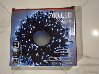 Čisto nové 700 LED vianočné osvetlenie, úsporné, studená b. - 4