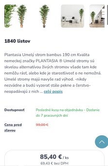strom bambus 190 cm nemeckej značky plastia - 4