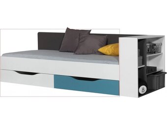 Detská/študentská postel s uloznymi priestormi a s matracom - 4