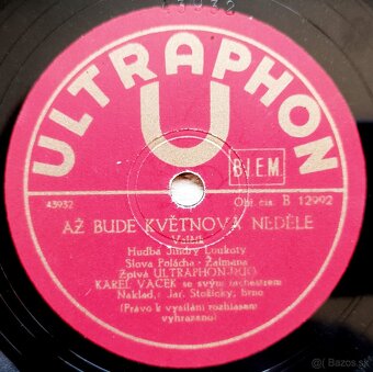 Čtyři staré šelakové gramodesky v obalech, 78 ot./min. - 4