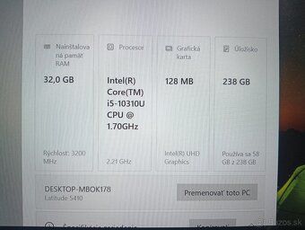 Dell Latitude 5410 , Intel core i5 , 32gb ram , WIN10 , ssd - 4