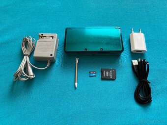 Nintendo 3ds aqua blue s krabicou a príslušenstvom - 4