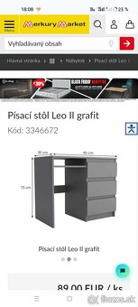 Písací stolík antracit - 4