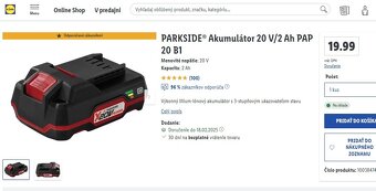 PARKSIDE® Aku vrtacka skrutkovač 20 V PABS 20-Li G8 - 4