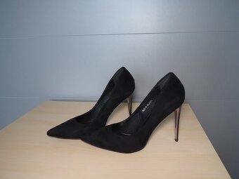 Čierne lodičky so strieborným opätkom 🔥 - 4