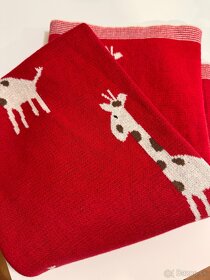 Krásna červená deka s motívom zebry pre detičky, Nová - 4