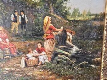 Starožitný obraz maľba na dreve - 4