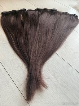 Clip in vlasy - gaštanová hnedá - 4