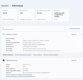HP ProDesk 600 G2 SFF, i5-6500, 32GB RAM, GTX 1050ti LP - 4