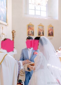 Komplet svadobné šaty s doplnkami. Veľkosť M-L - 4