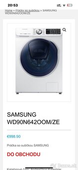 Práčka so sušičkou Samsung WD90N642OOM - 4
