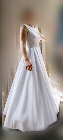 Jenoduché, elegantné svadobné šaty 36-38 - 4