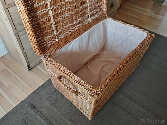Obrovský prútený kôš / prútený box s vekom - 4