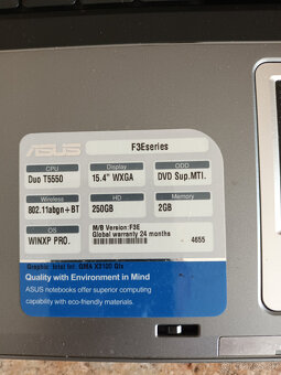Predám notebook ASUS F3Eseries - 4