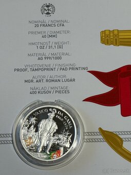 Strieborná investičná minca Vasco da Gama - 4