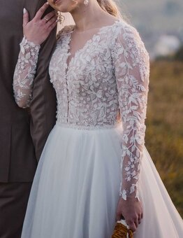 Svadobné šaty 36 light ivory - 4