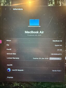 Apple MacBook Air M4 13”, 24GB RAM, 512 SSD, SK - 4