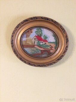 Gobelin ručne vyšívané obrazy 2ks - 4