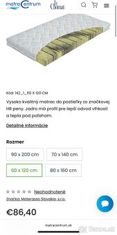Detská postieľka Kinderkraft Lunky Gray s matracom materasso - 4