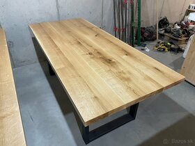 Masívny dubový stôl - Jedálenský - 4