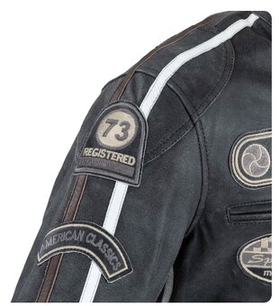 Úplne nová kožená bunda W-TEC Dark Vintage-pravá koža 2XL - 4