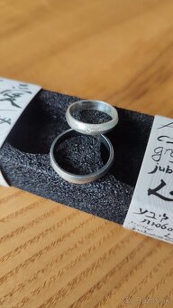 Svadobné obrúčky striebro s diamantom/patinované striebro - 4