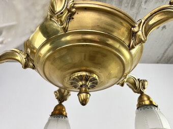 Starožitný mosadzný 5ramenný luster - 4