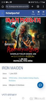 🚨 VIP lístok na IRON MAIDEN – hľadám parťáka 🚨 - 4