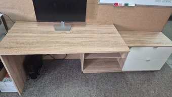 Písací stôl s komodou dub sonoma/biela PC-150€ - 4