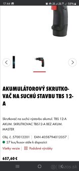 Wurth Akumulátorový škrutkovač na suchú stavbu sadrokartón n - 4