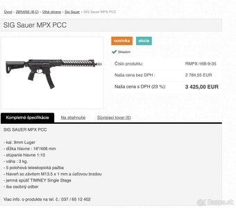 Sig Sauer MPX PCC Competition, p.c. 3400e - 4