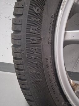 Predám alu R16 4x100 s pneu DunlopWinter Sport 3D 175/60 - 4