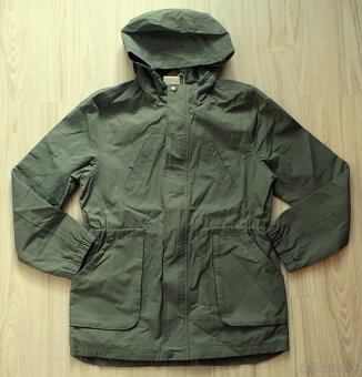 Zelená predĺžená bundička, v.M/L, 152 - 4