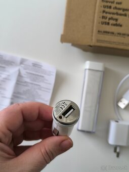 cestovný set usb charger, Power banka, EU plug, usb kábel - 4