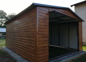 PLECHOVÁ GARÁŽ 4 x 6m VZOR DREVA - 4