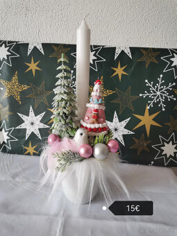 Vianočné dekorácie na stôl s 1 sviečkou - 4