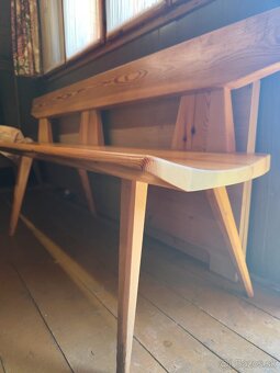 Drevený stôl s lavicou a 4 stoličkami - 4