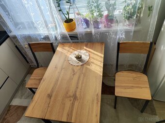Jedálenský stôl a stoličky dub artisan - 4