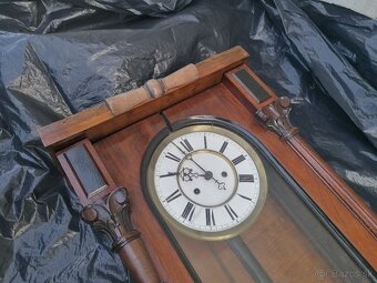 Predám starožitné  2- závažové nástenné hodiny - 4