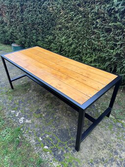 MODERNÝ INDUSTRIÁLNY STÔL – DREVO & OCEĽ | VÝROBA NA MIERU - 4