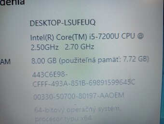 predám notebook DELL LATITUDE 3580 ,Intel core i5 7200u - 4